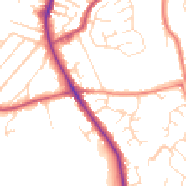 Daytime road noise heatmap for NG18 4BQ