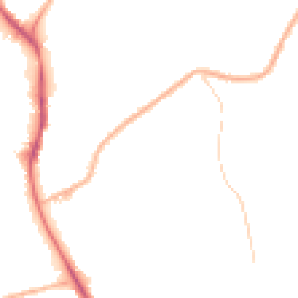 Night-time road noise heatmap for NG18 4DN