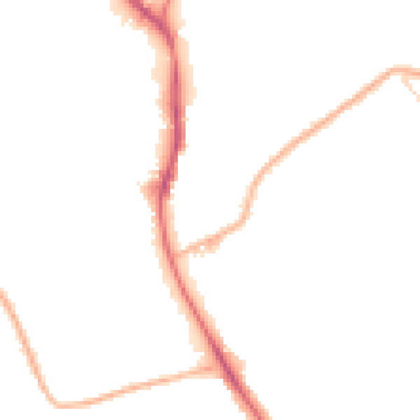 Night-time road noise heatmap for NG18 4FY