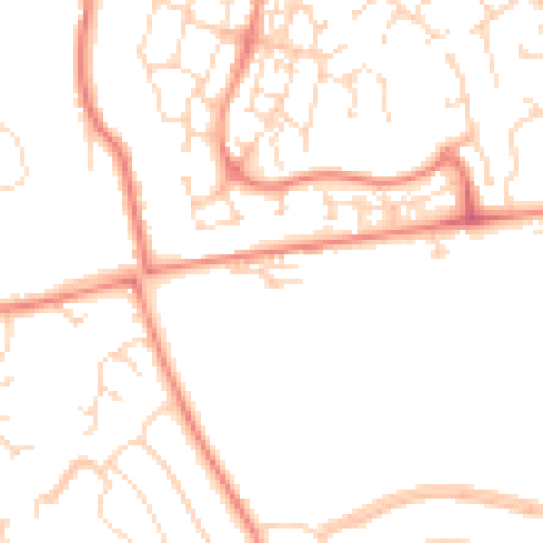 Daytime road noise heatmap for NG18 4GY