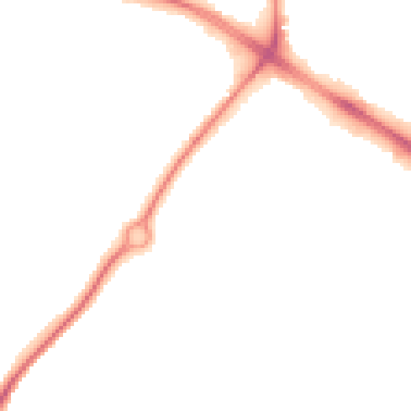Night-time road noise heatmap for NG18 4LT