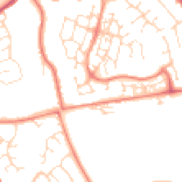 Daytime road noise heatmap for NG18 4QG