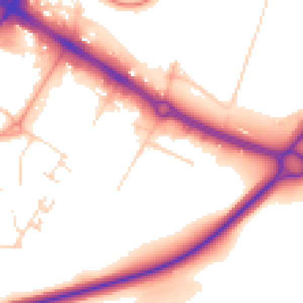 Daytime road noise heatmap for NG18 4TB