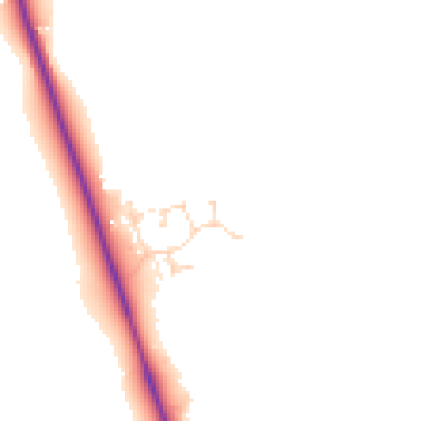 Daytime road noise heatmap for NG18 4UZ
