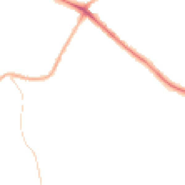 Night-time road noise heatmap for NG18 4XU