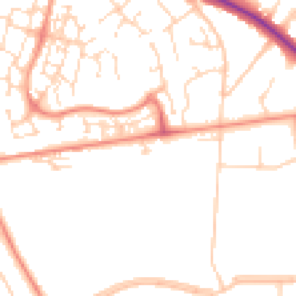 Daytime road noise heatmap for NG18 4XY