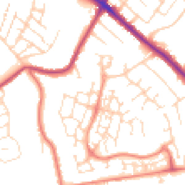 Daytime road noise heatmap for NG18 4YR
