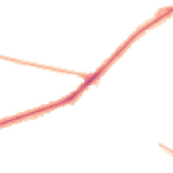 Night-time road noise heatmap for NG18 5EX