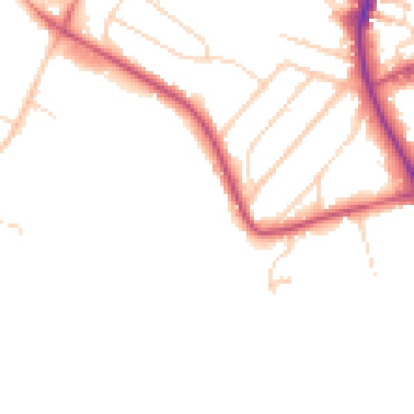 Daytime road noise heatmap for NG18 5FS