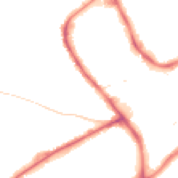 Night-time road noise heatmap for NG18 5NS