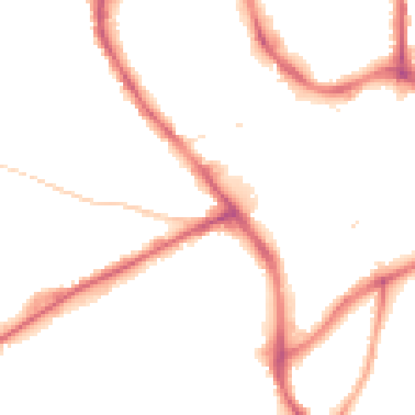 Night-time road noise heatmap for NG18 5PB