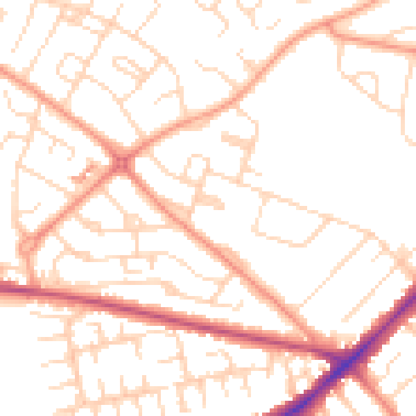 Daytime road noise heatmap for NG18 5RQ