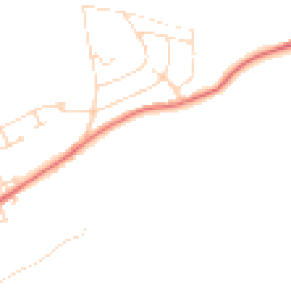 Daytime road noise heatmap for NG20 0EU