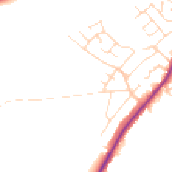 Daytime road noise heatmap for NG20 0GA
