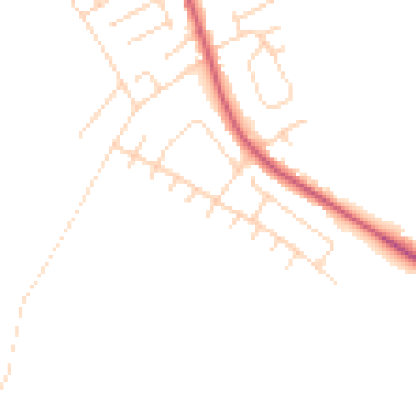 Daytime road noise heatmap for NG20 0HR