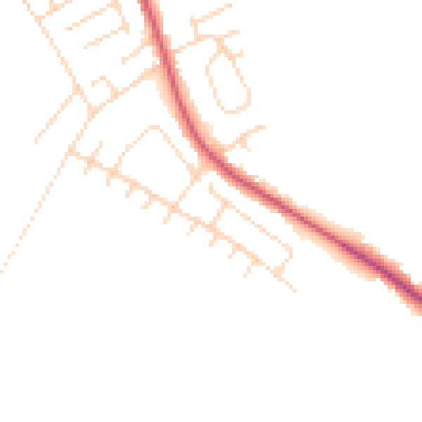 Daytime road noise heatmap for NG20 0HU