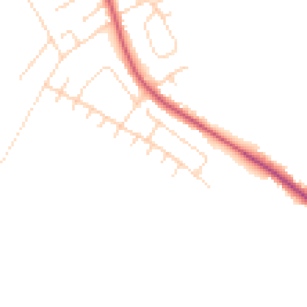 Daytime road noise heatmap for NG20 0HW