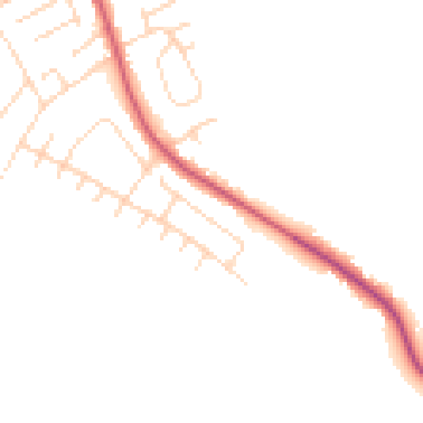 Daytime road noise heatmap for NG20 0HX