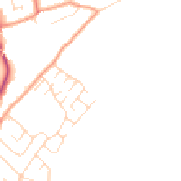 Daytime road noise heatmap for NG20 0QX