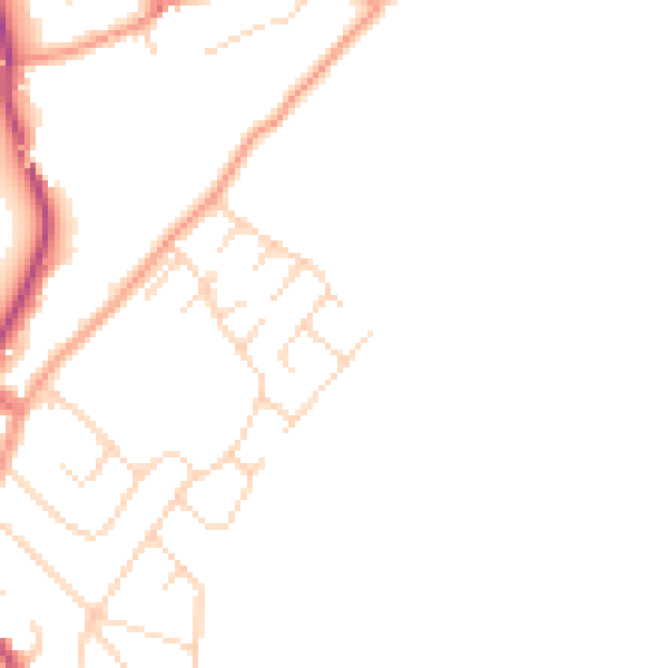 Daytime road noise heatmap for NG20 0QY