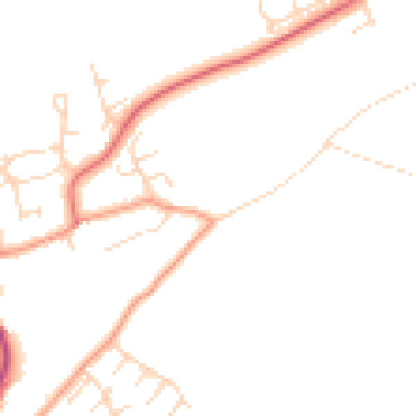 Daytime road noise heatmap for NG20 0RF