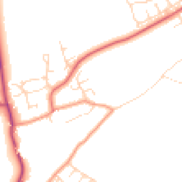 Daytime road noise heatmap for NG20 0RN