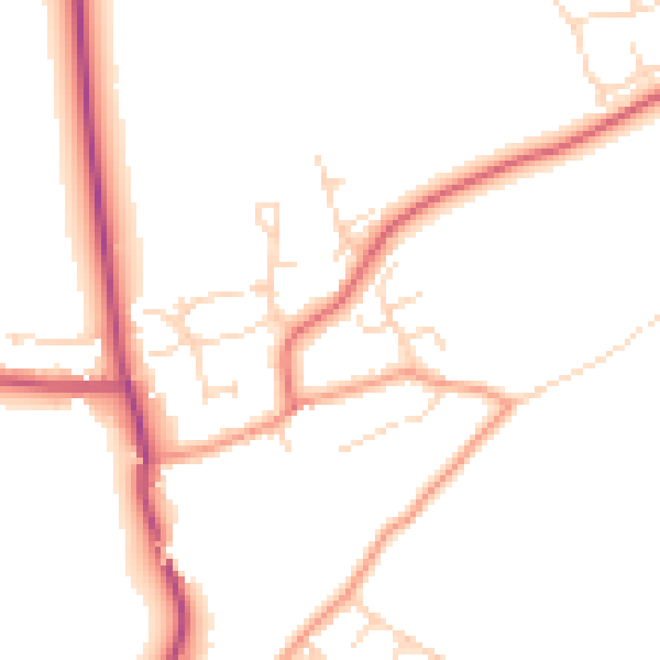 Daytime road noise heatmap for NG20 0RS