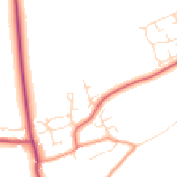 Daytime road noise heatmap for NG20 0RT
