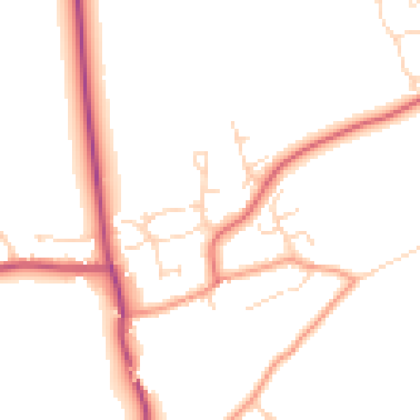Daytime road noise heatmap for NG20 0RU