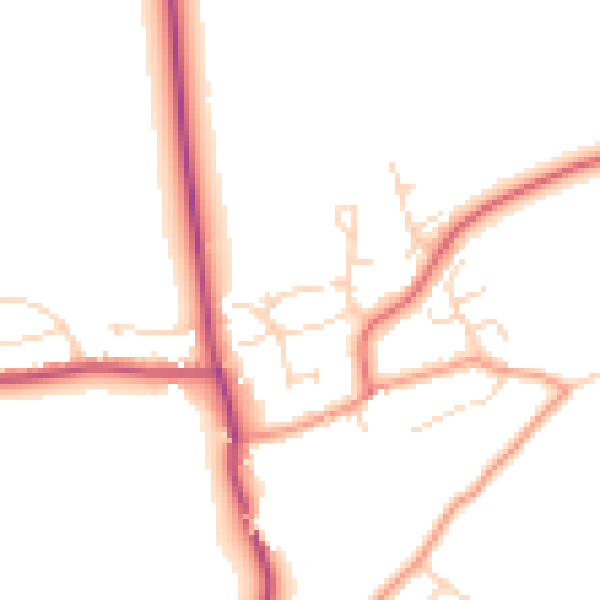 Daytime road noise heatmap for NG20 0RY