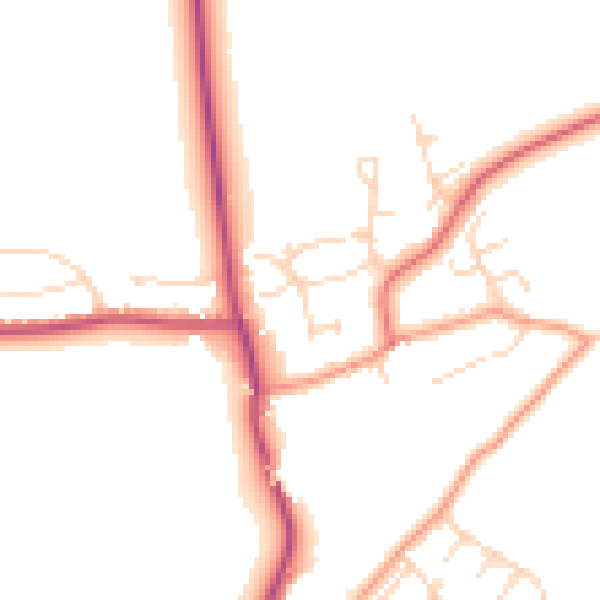 Daytime road noise heatmap for NG20 0RZ