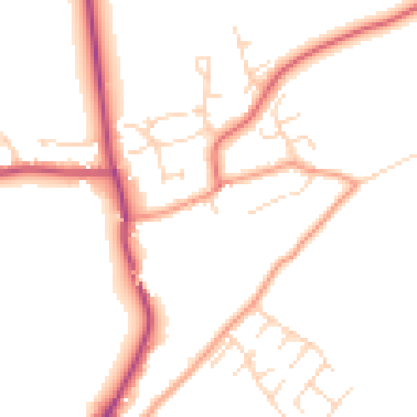 Daytime road noise heatmap for NG20 0SG