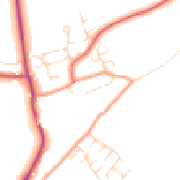 Daytime road noise heatmap for NG20 0SH