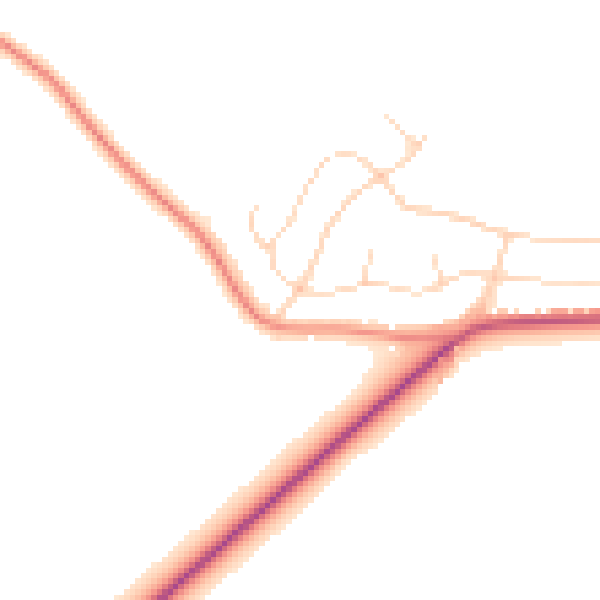 Daytime road noise heatmap for NG20 0ST