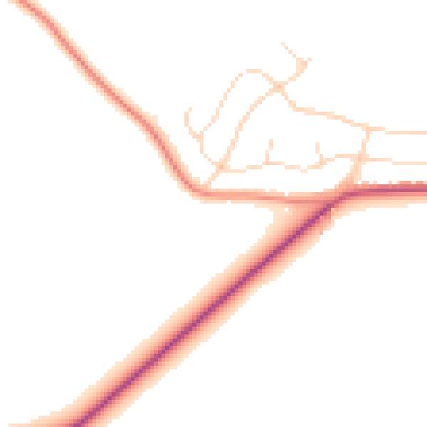 Daytime road noise heatmap for NG20 0TB