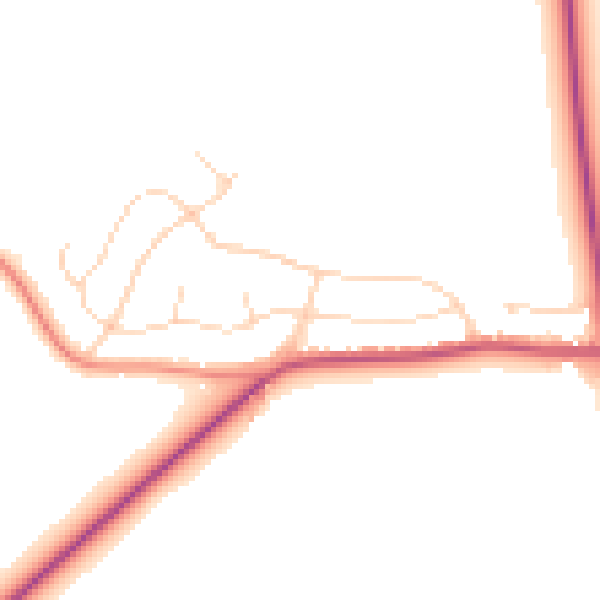 Daytime road noise heatmap for NG20 0TJ