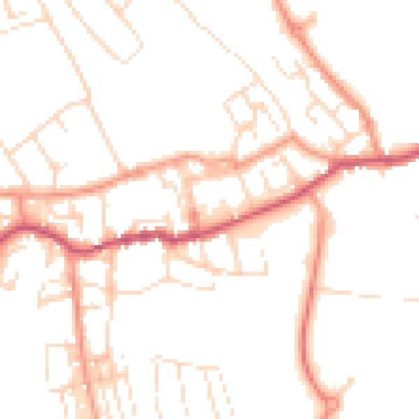 Daytime road noise heatmap for NG20 8AA