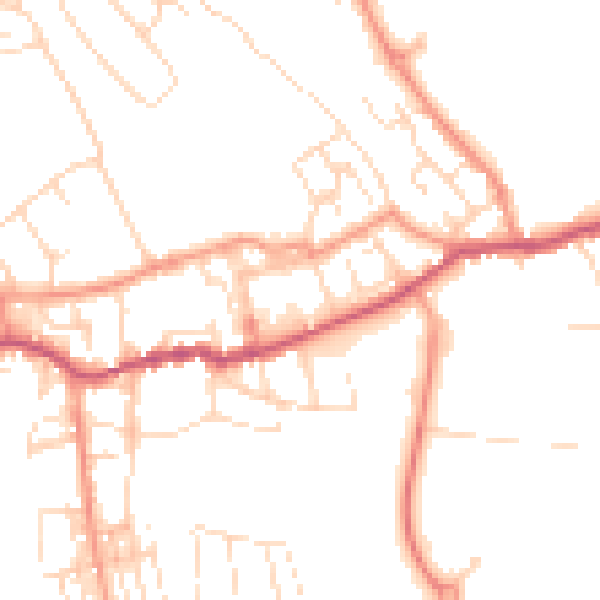 Daytime road noise heatmap for NG20 8AD