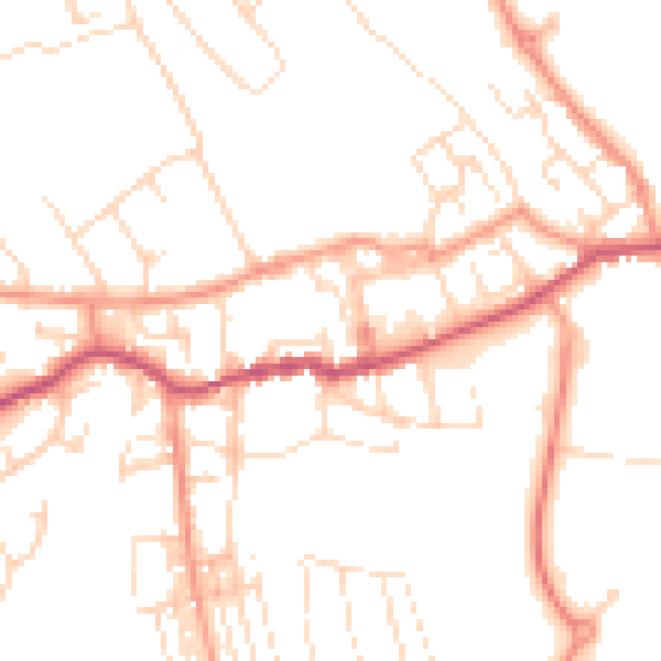 Daytime road noise heatmap for NG20 8AL