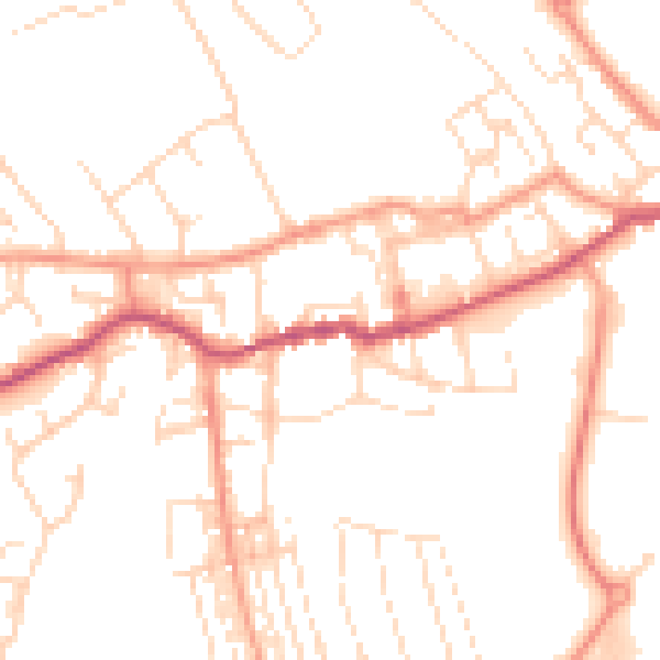 Daytime road noise heatmap for NG20 8AN