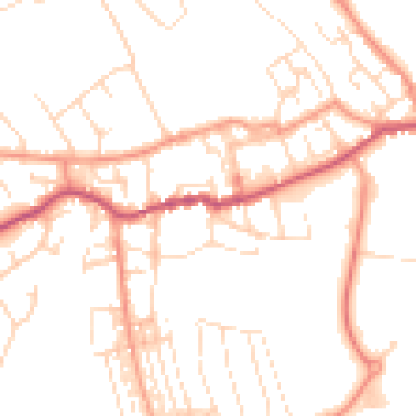 Daytime road noise heatmap for NG20 8AX