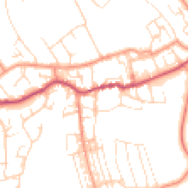 Daytime road noise heatmap for NG20 8BF