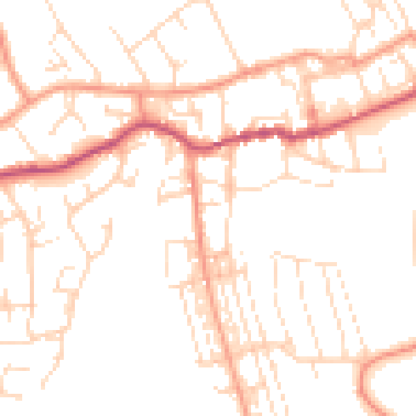 Daytime road noise heatmap for NG20 8BG