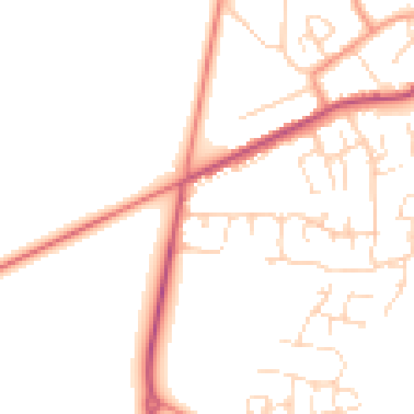 Daytime road noise heatmap for NG20 8FG
