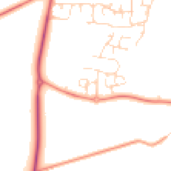Daytime road noise heatmap for NG20 8FY