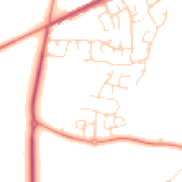 Daytime road noise heatmap for NG20 8GD