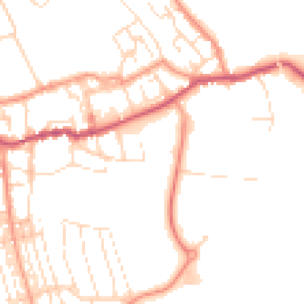 Daytime road noise heatmap for NG20 8GR