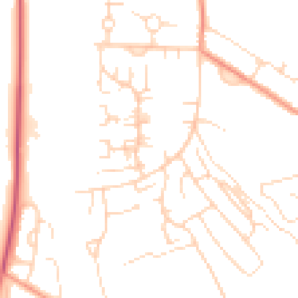 Daytime road noise heatmap for NG20 8HF