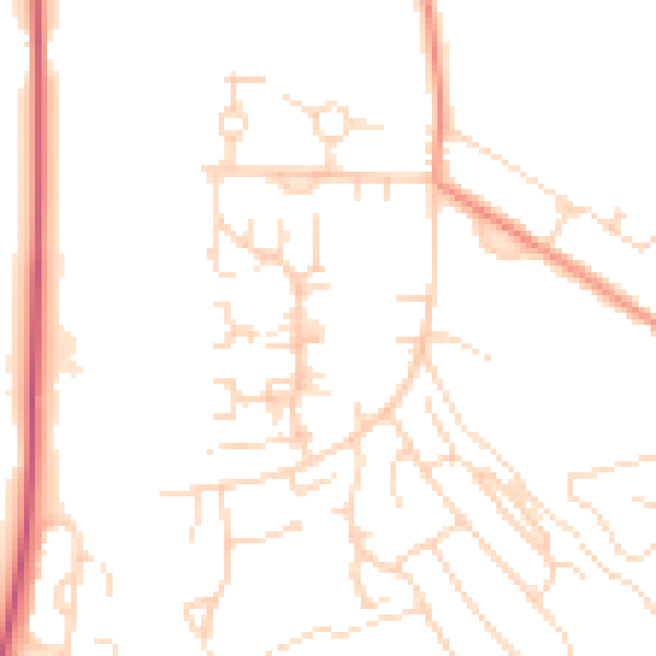 Daytime road noise heatmap for NG20 8HQ