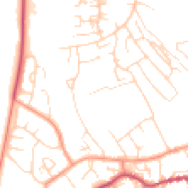 Daytime road noise heatmap for NG20 8JS